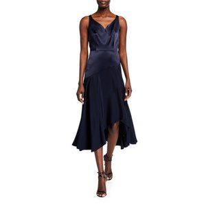 Elie Tahari Susie Asymmetric-Hem A-Line Dress Sz 4